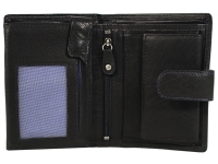 EUKO-Chip-Börse Easy mit Lasche (Schwarz-Royalblau-Büffel)